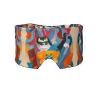 Joli masque de sommeil imprimé chats de dessin animé, équipement de sommeil réversible, bandeau bloquant la lumière, pour un confort de voyage