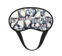 Joli masque de sommeil imprimé pingouins pour femmes et hommes pour une obscurité totale, réduit les gonflements