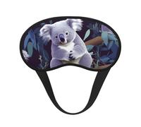 Joli masque de sommeil koala doux et confortable avec sangle réglable occultante pour femmes, filles, hommes, voyage, yoga, sieste, travail