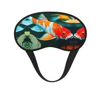 Joli masque de sommeil occultant à imprimé de poissons koï - Couverture des yeux pour dormeur latéral, doux et confortable, parfait pour les voyages, la méditation