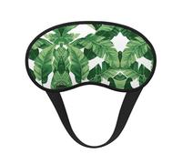 Joli masque de sommeil occultant à imprimé feuilles de palmier vertes - Couverture des yeux pour dormeur latéral, doux et confortable, parfait pour les voyages, la méditation