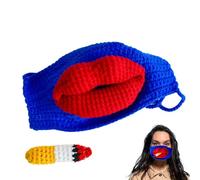 Joli masque de visage au crochet - Masque humoristique pour carnaval, fête, jeu de rôle