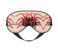 Joli masque doux pour les yeux avec petite araignée rouge, imprimé sur toute la surface, 96 % polyester, 4 % élasthanne