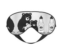 Joli masque doux pour les yeux en forme de bouteille de lait, imprimé sur toute la surface, 96 % polyester, 4 % élasthanne