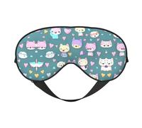 Joli masque doux pour les yeux, imprimé sur toute la surface, 96 % polyester, 4 % élasthanne