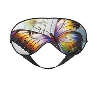 Joli masque pour les yeux avec imprimé papillon et fleur, masque de sommeil occultant pour femme, masque de sommeil avec sangle réglable, adapté pour l'heure du coucher et les voyages