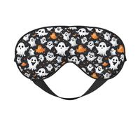 Joli masque pour les yeux avec motif fantôme blanc pour Halloween, confortable, sangle réglable, pour la sieste, le voyage, le camping, le yoga, la détente