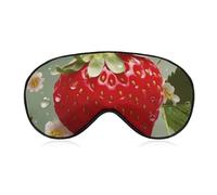 Joli masque pour les yeux de fraise pour homme et femme, respirant et réglable, masque de sommeil ultra doux, bandeau de voyage léger pour avion, sieste, sommeil nocturne