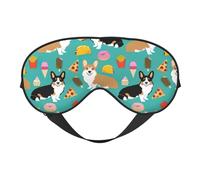 Joli masque pour les yeux doux imprimé Corgi léger Aide au sommeil Respirant Occultant Voyage Sieste Yoga Méditation