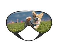Joli masque pour les yeux imprimé Corgi - Respirant - Idéal pour le camping, la méditation et le yoga