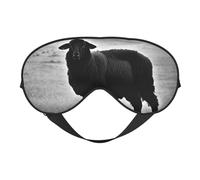 Joli masque pour les yeux imprimé d'agneau de mouton, doux et respirant, adapté pour la sieste, les voyages et la nuit de sommeil