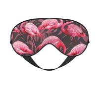 Joli masque pour les yeux imprimé flamant rose, masque de sommeil occultant pour femme, masque de sommeil avec sangle réglable, adapté pour l'heure du coucher et les voyages