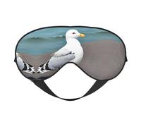 Joli masque pour les yeux imprimé mouette pour un sommeil confortable - ombre de nuit élastique, parfait pour l'avion, les voyages et la méditation