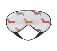 Joli masque pour les yeux imprimé teckel confortable respirant réglable hommes femmes léger voyage yoga travail