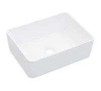 Joli & Mode 2375 - Lavabo Vasque à poser Style contemporain - Vasque Lavabo salle de bain 40x30x13 cm Céramique Blanc