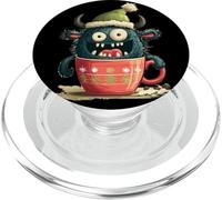 Joli Monstre dans Une Tasse d'hiver pour Les Amateurs de Chocolat Chaud PopSockets PopGrip pour MagSafe