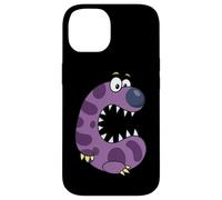 Joli monstre violet Alphabet C pour enfants Coque pour iPhone 14