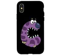 Joli monstre violet Alphabet C pour enfants Coque pour iPhone X/XS