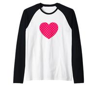 Joli motif à pois rose orange et graphique minimaliste Manche Raglan