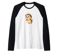 Joli Motif Ange et hérisson de Dessin animé Manche Raglan