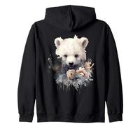 Joli Motif Aquarelle bébé Ourson Floral Sweat à Capuche