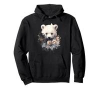 Joli Motif Aquarelle bébé Ourson Floral Sweat à Capuche