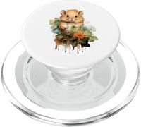 Joli Motif Aquarelle Hamster Floral Nature Art PopSockets PopGrip pour MagSafe