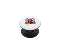 Joli Motif chimpanzé pour fête d'anniversaire PopSockets PopGrip Adhésif