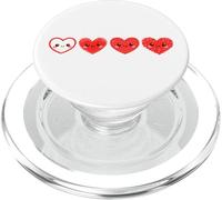 Joli Motif cœurs Rouges pour la Saint Valentin Kawaii Love pour Homme et Femme PopSockets PopGrip pour MagSafe
