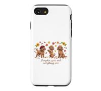 Joli Motif de caniches, citrouilles, épices, Feuilles d'automne Coque pour iPhone SE (2020) / 7/8