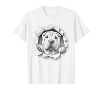 Joli motif de chien chinois Shar Pei qui regarde T-Shirt