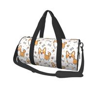 Joli Motif de Chien et d'os Corgi, Sac de Voyage de Grande capacité, Sac à Main Rond, Sac de Voyage de Sport, fourre-Tout, Sac de Fitness