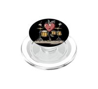 Joli Motif de cœur de Batteur pour Les Amateurs de rythmes et de Batterie PopSockets PopGrip pour MagSafe