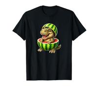 Joli Motif de Dinosaure de Dessin animé TRex pastèque T-Shirt Graphique avec Valeur