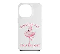 Joli Motif de Flamant Rose I am a Delight Coque pour iPhone 13 Pro