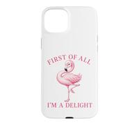 Joli Motif de Flamant Rose I am a Delight Coque pour iPhone 15 Plus