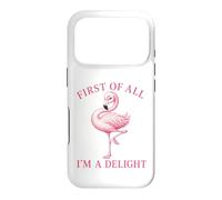 Joli Motif de Flamant Rose I am a Delight Coque pour iPhone 17 Pro