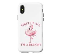 Joli Motif de Flamant Rose I am a Delight Coque pour iPhone X/XS