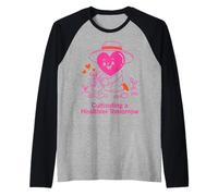 Joli Motif de Jardinage en Forme de cœur - Cultivez Un Avenir Plus sain Manche Raglan