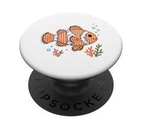 Joli Motif de Poisson Clown en Patchwork PopSockets PopGrip Adhésif