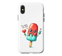 Joli Motif de Popsicle Love avec You Make Me Melt Coque pour iPhone X/XS