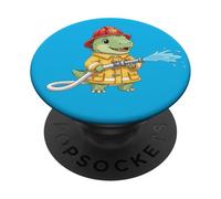 Joli Motif Dinosaure Pompier T-Rex pour Enfants PopSockets PopGrip Adhésif