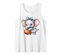Joli Motif éléphant de Basket-Ball Aquarelle Débardeur