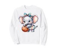 Joli Motif éléphant de Basket-Ball Aquarelle Sweatshirt