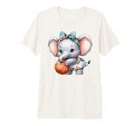 Joli Motif éléphant de Basket-Ball Aquarelle T-Shirt Haut de Gamme