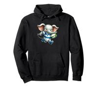 Joli Motif éléphant Joueur de Rugby Dessin animé Sweat à Capuche