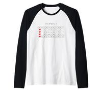 Joli Motif Japonais Hiragana Love Grid Minimal Noir Manche Raglan