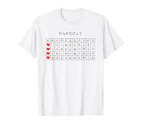 Joli Motif Japonais Hiragana Love Grid Minimal Noir T-Shirt
