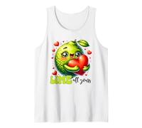 Joli Motif Kawaii Citron Vert câlin cœur Rouge Débardeur