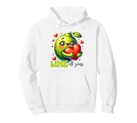 Joli Motif Kawaii Citron Vert câlin cœur Rouge Sweat à Capuche